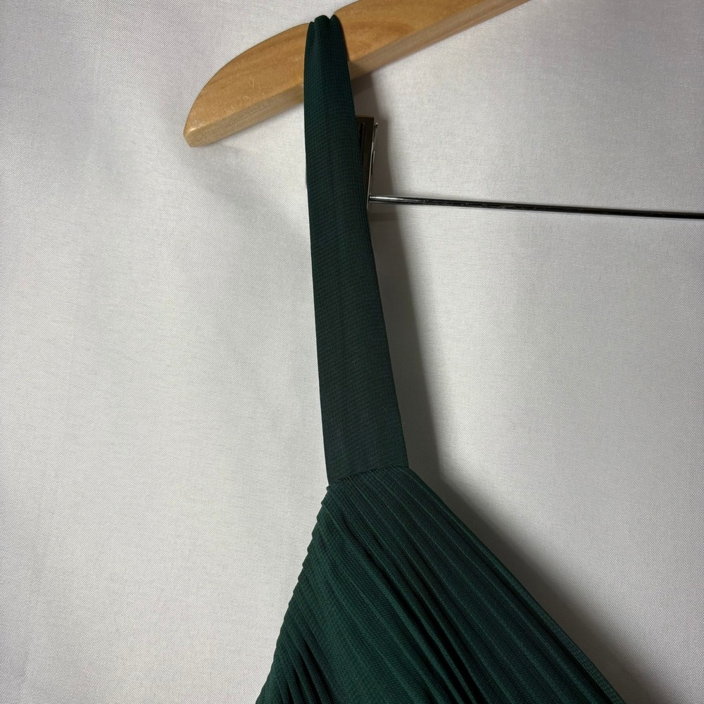 Birdy Grey Emerald Green Pleated V-Neck Maxi Dress with Pockets XXL - Picture 9 of 13